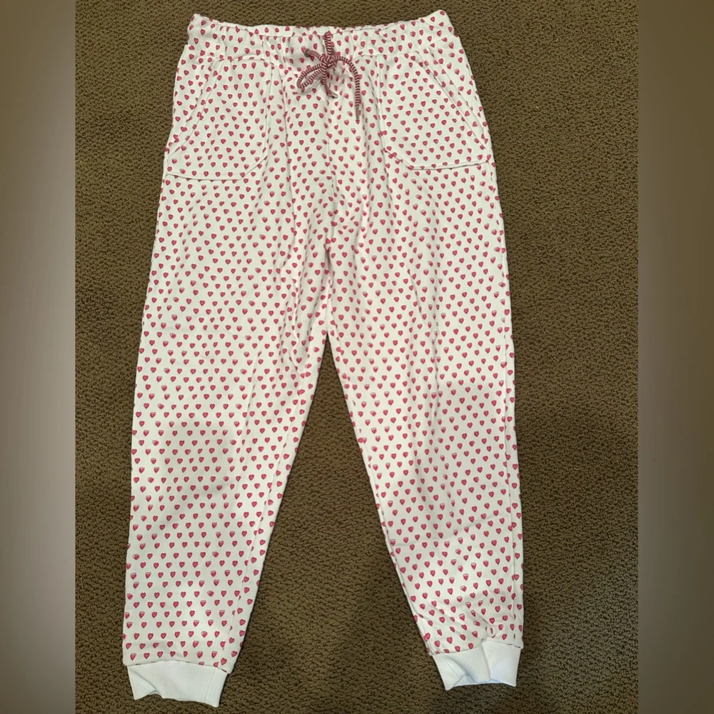 Roller Rabbit pink heart sweatpants size L - Picture 1 of 3